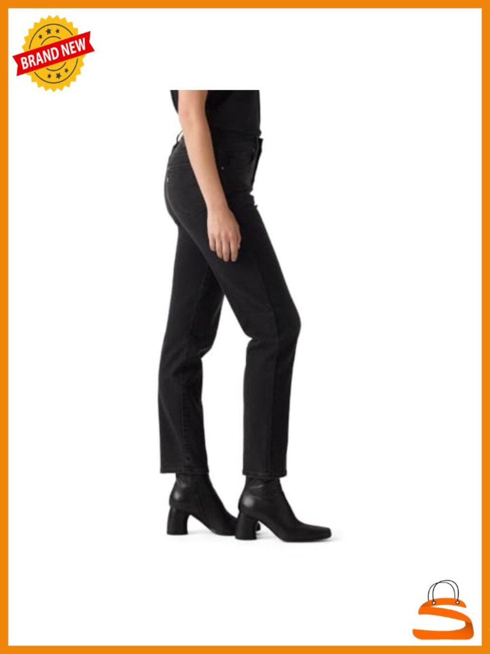High Rise Straight Leg Jean with Rhinestone Details - Picture 2 of 2